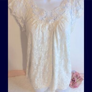 🎀Dressbarn Lace Decorative Blouse Top Size: S